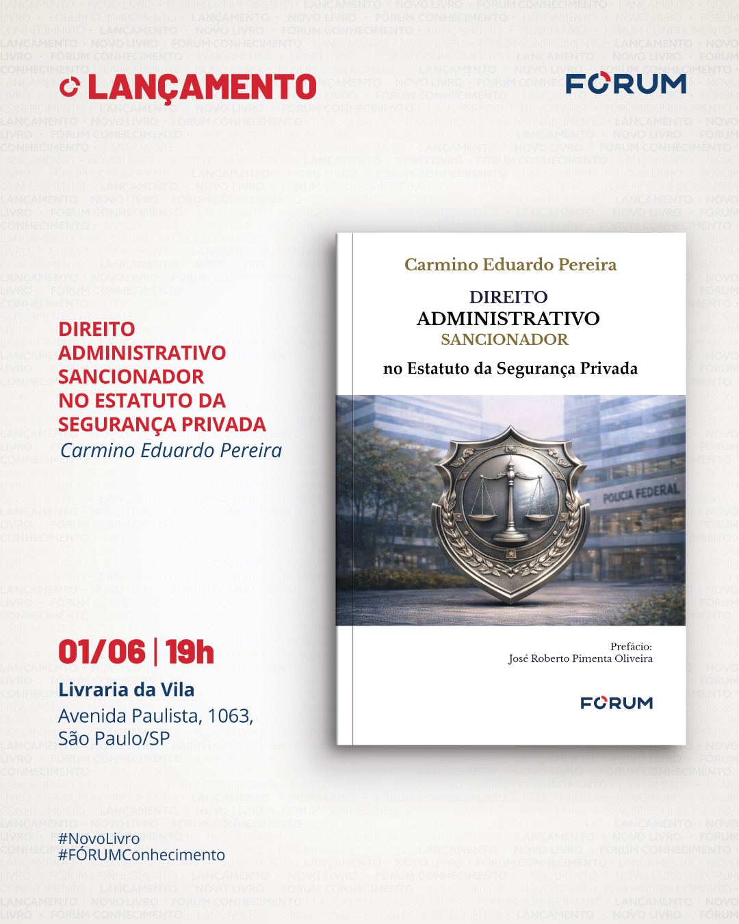 Convite de lançamento — Direito Administrativo Sancionador no Estatuto da Segurança Privada